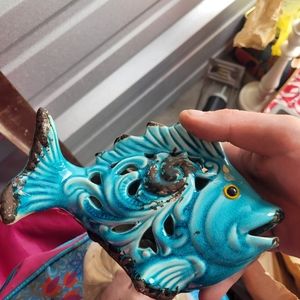 Light up fish figurine with striking cut out design